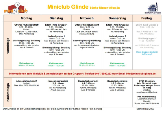 Miniclub Programm